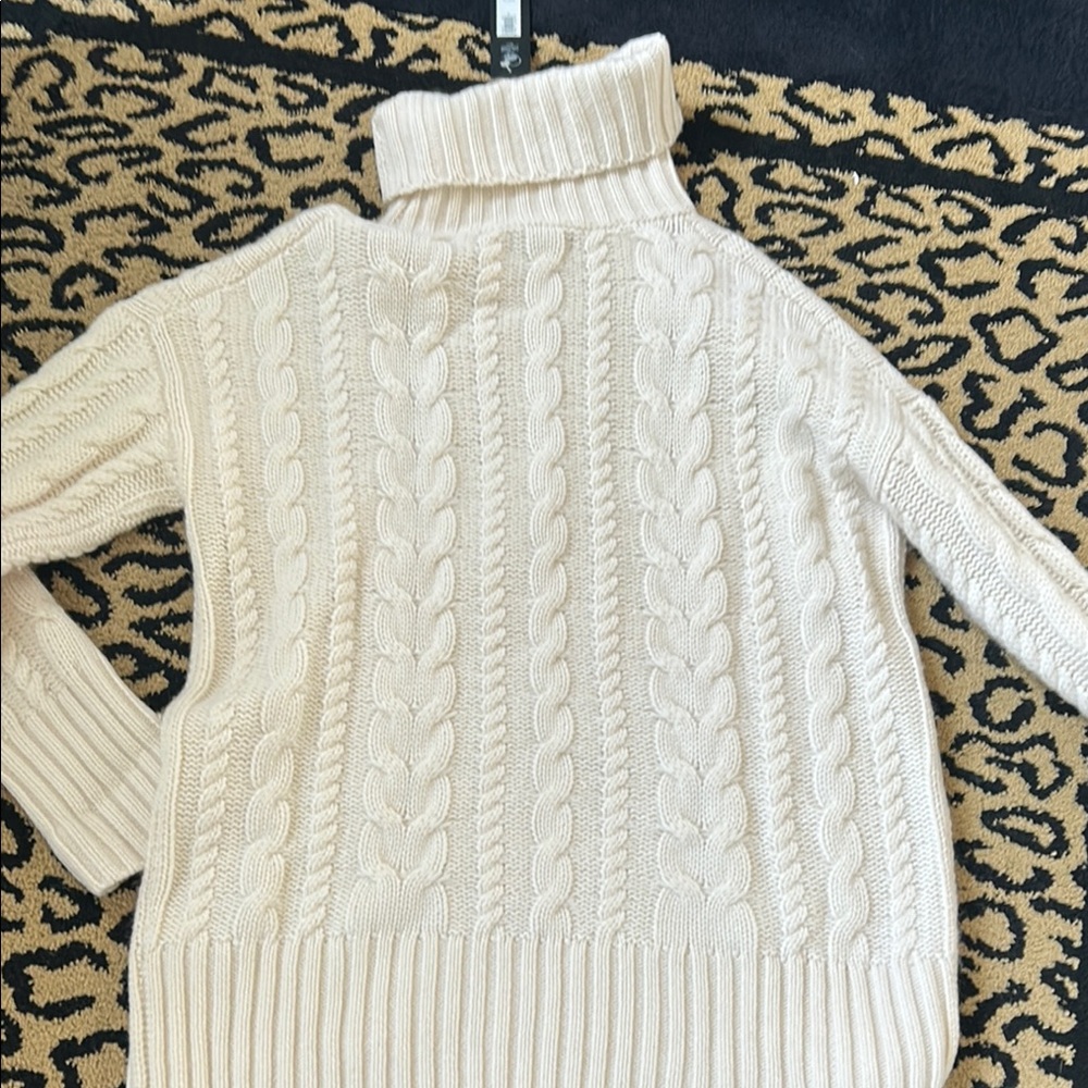 Cashmere & Wool Turtleneck Knit Sweater - Cream - Picture 10 of 14